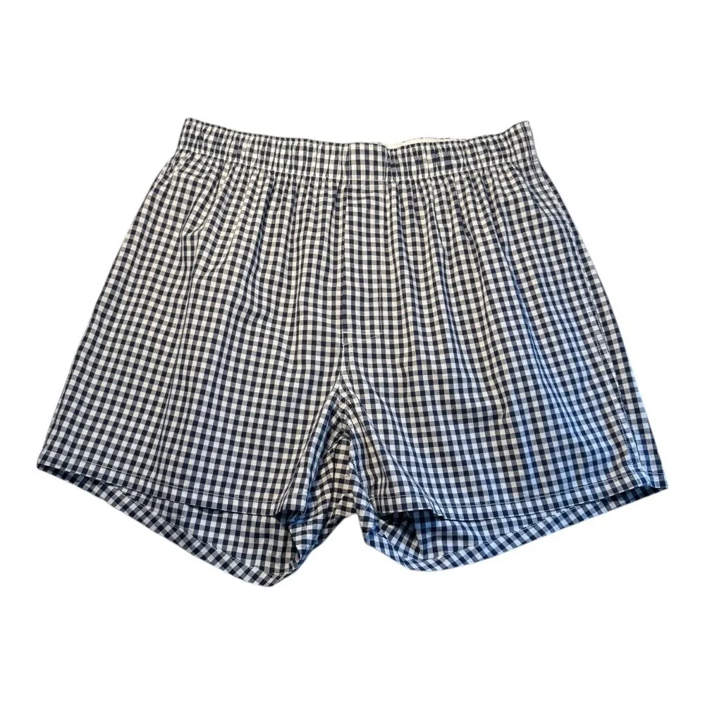J. Crew Gingham Plaid Boxer Shorts Men's Size M 100%‎ Cotton Elastic Waist NWOT